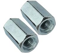 AERZETIX - C49589 - Juego de 2 Tuercas de acoplamiento hexagonales largas M8x24mm - tuerca de extensión prolongador - en acero al carbono con rosca métrica