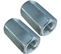 AERZETIX - C49600 - Juego de 2 Tuercas de acoplamiento hexagonales largas M12x36mm - tuerca de extensión prolongador - en acero al carbono con rosca métrica