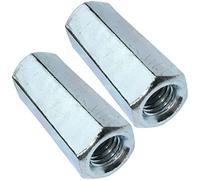 AERZETIX - C49601 - Juego de 2 Tuercas de acoplamiento hexagonales largas M12x50mm - tuerca de extensión prolongador - en acero al carbono con rosca métrica