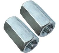 AERZETIX - C49602 - Juego de 2 Tuercas de acoplamiento hexagonales largas M14x42mm - tuerca de extensión prolongador - en acero al carbono con rosca métrica