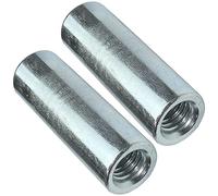 AERZETIX - C49629 - Juego de 2 tuercas manguitos de acoplamiento M6x30x10mm roscados - manguito de conexión redondo cilíndrico prolongador - en acero galvanizado