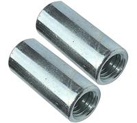 AERZETIX - C49631 - Juego de 2 tuercas manguitos de acoplamiento M8x25x11mm roscados - manguito de conexión redondo cilíndrico prolongador - en acero galvanizado