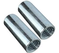 AERZETIX - C49636 - Juego de 2 tuercas manguitos de acoplamiento M12x40x15mm roscados - manguito de conexión redondo cilíndrico prolongador - en acero galvanizado