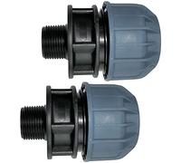 AERZETIX - C51917 - Juego de 2 - Manguito/adaptador roscado - reductor de compresión recto - conexión rosca macho 3/4'' - para tubería de agua Ø32mm - en polipropileno - conector/reparador