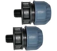AERZETIX - C51918 - Juego de 2 - Manguito/adaptador roscado - reductor de compresión recto - conexión rosca macho 1/2'' - para tubería de agua Ø32mm - en polipropileno - conector/reparador