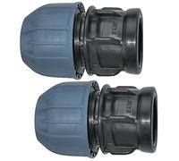 AERZETIX - C51926 - Juego de 2 - Manguito/adaptador roscado - reductor de compresión recto - racor roscado hembra 3/4" - para tubo Ø20mm - en polipropileno - conector/reparador
