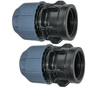 AERZETIX - C51929 - Juego de 2 - Manguito/adaptador roscado - reductor de compresión recto - racor roscado hembra 1" - para tubo Ø25mm - en polipropileno - conector/reparador