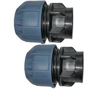 AERZETIX - C51930 - Juego de 2 - Manguito/adaptador roscado - reductor de compresión recto - racor roscado hembra 1" - para tubo Ø32mm - en polipropileno - conector/reparador