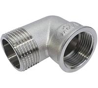 AERZETIX - C53467 - Codo en latón 90° 3/4'' x 3/4'' macho/hembra - racor para tubos roscado para atornillar - acabado niquelado/mate