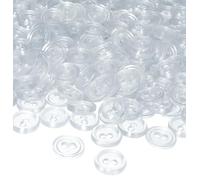 AERZETIX - C56371 - Juego de 100 Botones redondos para costura Ø11.5x2.2mm con 2 agujeros - diámetro de apertura 2mm - color blanco transparente - en plástico - decoración costura mercería moda