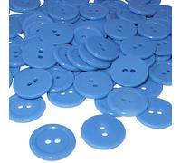 AERZETIX - C56424 - Juego de 50 Botones de costura redondos Ø20x2.2mm con 2 agujeros 32L L32 - color azul pastel - en plástico - diámetro de apertura 2mm - mercería/ropa/moda