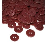 AERZETIX - C56425 - Juego de 100 Botones redondos Ø15x2.2mm 24L L24 con 2 agujeros - color burdeos - en plástico - diámetro apertura 2mm - mercería/costura/artesanía/moda/bordado