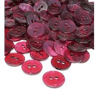 AERZETIX - C56457 - Juego de 100 Botones redondos Ø15x2.2mm 24L L24 con 2 agujeros - color cereza transparente - en plástico - diámetro apertura 2mm - mercería/costura/artesanía/moda/bordado