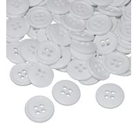 AERZETIX - C56528 - Juego de 100 Botones de coser redondos Ø20x3mm 32L L32 con 4 agujeros - color blanco - en plástico - apertura 3mm - mercería costura ropa moda tejeras decoración