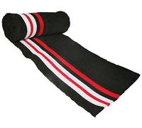 AERZETIX - C56596 - Tela/banda elástica 120x13/6.5cm - para canalé, puños, bajo de ropa, dobladillo, escote, chaqueta - negro, blanco y rojo - 100% acrílico - decoración proyectos creativos costura