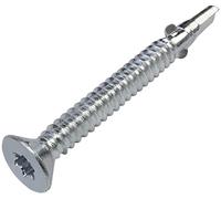 AERZETIX - C57402 - Juego de 20 tornillos autoperforantes con alas cabeza fresada Ø6.3x60mm - para madera sobre metal - huella de cabeza T30 - DIN 7504P - en acero - color plata