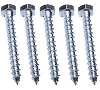 AERZETIX - C57575 - Juego de 5 - Tornillos para madera - tirafondo - cabeza hexagonal - 6 lados - M8x60mm - acero galvanizado - DIN571 - metal - bricolaje