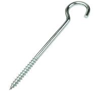 AERZETIX - C57979 - Juego de 25 ganchos cáncamos acodados para atornillar Ø4x60mm en forma C - gancho abierto con tornillo autorroscante - en acero galvanizado - color plata