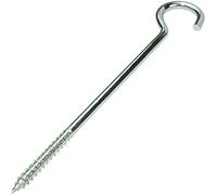 AERZETIX - C57981 - Juego de 25 ganchos cáncamos acodados para atornillar Ø4x80mm en forma C - gancho abierto con tornillo autorroscante - en acero galvanizado - color plata