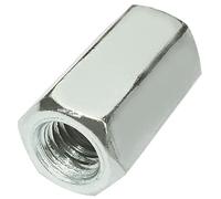 AERZETIX - C58223 - Juego de 10 tuercas de acoplamiento hexagonales alargadas M8x24mm - tuerca de prolongación con rosca métrica - en acero galvanizado