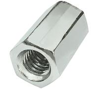 AERZETIX - C58224 - Juego de 10 tuercas de acoplamiento hexagonales alargadas M6x18mm - tuerca de prolongación con rosca métrica - en acero galvanizado