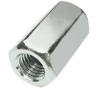 AERZETIX - C58226 - Juego de 5 tuercas de acoplamiento hexagonales alargadas M12x36mm - tuerca de prolongación con rosca métrica - en acero galvanizado