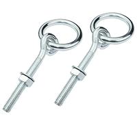 AERZETIX - C58293 - Juego de 2 Anillos estable con tuerca y arandela M10x83mm - cáncamo con anillo para candado - rosca métrica - en acero - fijación pared techo tensor