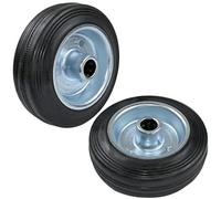 AERZETIX - C58896 - Juego de 2 ruedas de carrito carro Ø100mm con rodamiento de agujas - capacidad de carga 60 kg - color de la rueda: negro en caucho - llanta de acero