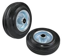 AERZETIX - C58897 - Juego de 2 ruedas de carrito carro Ø125mm con rodamiento de agujas - capacidad de carga 100 kg - color de la rueda: negro en caucho - llanta de acero