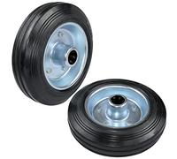AERZETIX - C58898 - Juego de 2 ruedas de carrito carro Ø150mm con rodamiento de agujas - capacidad de carga 110 kg - color de la rueda: negro en caucho - llanta de acero