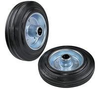 AERZETIX - C58900 - Juego de 2 ruedas de carrito carro Ø160mm con rodamiento de agujas - capacidad de carga 130 kg - color de la rueda: negro en caucho - llanta de acero