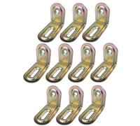 AERZETIX - C59007 - Juego de 10 Escuadras de montaje ajustables simples 40x28x22x1mm - para estante plano trabajo tableta de pared - acero galvanizado Z275