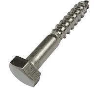 AERZETIX - C59108 - Juego de 10 Tornillos para madera con cabeza hexagonal tirafondos Ø6x40mm autorroscante - DIN 571 - en acero inoxidable A2