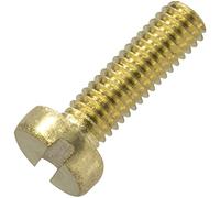 AERZETIX - C60070 - Juego de 10 Tornillos de metal con cabeza cilíndrica M3x10mm con huella S ranurada - perno de montaje - DIN 84 - en latón - destornillador atornillador apriete