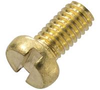 AERZETIX - C60073 - Juego de 10 Tornillos de metal con cabeza cilíndrica M4x8mm con huella S ranurada - perno de montaje - DIN 84 - en latón - destornillador atornillador apriete