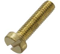 AERZETIX - C60075 - Juego de 10 Tornillos de metal con cabeza cilíndrica M4x16mm con huella S ranurada - perno de montaje - DIN 84 - en latón - destornillador atornillador apriete