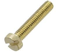 AERZETIX - C60076 - Juego de 10 Tornillos de metal con cabeza cilíndrica M4x20mm con huella S ranurada - perno de montaje - DIN 84 - en latón - destornillador atornillador apriete
