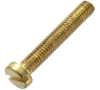 AERZETIX - C60077 - Juego de 10 Tornillos de metal con cabeza cilíndrica M4x25mm con huella S ranurada - perno de montaje - DIN 84 - en latón - destornillador atornillador apriete