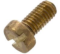 AERZETIX - C60080 - Juego de 10 Tornillos de metal con cabeza cilíndrica M5x10mm con huella S ranurada - perno de montaje - DIN 84 - en latón - destornillador atornillador apriete
