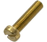 AERZETIX - C60083 - Juego de 10 Tornillos de metal con cabeza cilíndrica M5x20mm con huella S ranurada - perno de montaje - DIN 84 - en latón - destornillador atornillador apriete