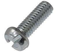 AERZETIX - C60135 - Juego de 20 Tornillos de metal con cabeza cilíndrica M3.5x10mm con huella ranurada S - perno de montaje - DIN 84 - dureza 4.8 - en acero galvanizado - color plata
