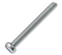 AERZETIX - C60143 - Juego de 10 Tornillos de metal con cabeza cilíndrica M3.5x30mm con huella ranurada S - perno de montaje - DIN 84 - dureza 4.8 - en acero galvanizado - color plata