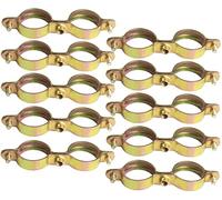 AERZETIX - C60420 - Juego de 10 abrazaderas soportes de fijación dobles Ø28mm - 3/4'' - montaje en pared de tubo cobre - sujeción de tornillo fontanería calefacción sanitario - en acero