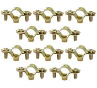AERZETIX - C60423 - Juego de 10 abrazaderas soportes simples de fijación Ø12mm - montaje en pared de tubo cobre sujeción de tornillo fontanería calefacción sanitario - en acero