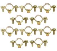 AERZETIX - C60425 - Juego de 10 abrazaderas soportes simples de fijación Ø15mm - montaje en pared de tubo cobre sujeción de tornillo fontanería calefacción sanitario - en acero