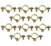 AERZETIX - C60426 - Juego de 10 abrazaderas soportes simples de fijación Ø16mm - montaje en pared de tubo cobre sujeción de tornillo fontanería calefacción sanitario - en acero