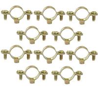 AERZETIX - C60427 - Juego de 10 abrazaderas soportes simples de fijación Ø18mm - 3/8'' - montaje en pared de tubo cobre sujeción de tornillo fontanería calefacción sanitario - en acero