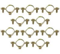AERZETIX - C60428 - Juego de 10 abrazaderas soportes simples de fijación Ø20mm - montaje en pared de tubo cobre sujeción de tornillo fontanería calefacción sanitario - en acero