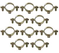 AERZETIX - C60429 - Juego de 10 abrazaderas soportes simples de fijación Ø22mm - 1/2'' - montaje en pared de tubo cobre sujeción de tornillo fontanería calefacción sanitario - en acero