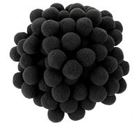 AERZETIX - C60458 - Juego de 100 pompones Ø20mm - color negro - en textil - guirnaldas personalización pasatiempo creativo mercería decoración costura ropa bordado